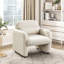 Fauteuil d'appoint beige en tissu bouclé avec structure en contreplaqué, rembourrage de ressorts ensachés en mousse et coussin décoratif pour la décoration intérieure-803183824