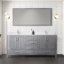Meuble-lavabo double gris vieilli 72 po X P 22 po D, plateau en marbre de Carrare et Miroir-117984907-117984909
