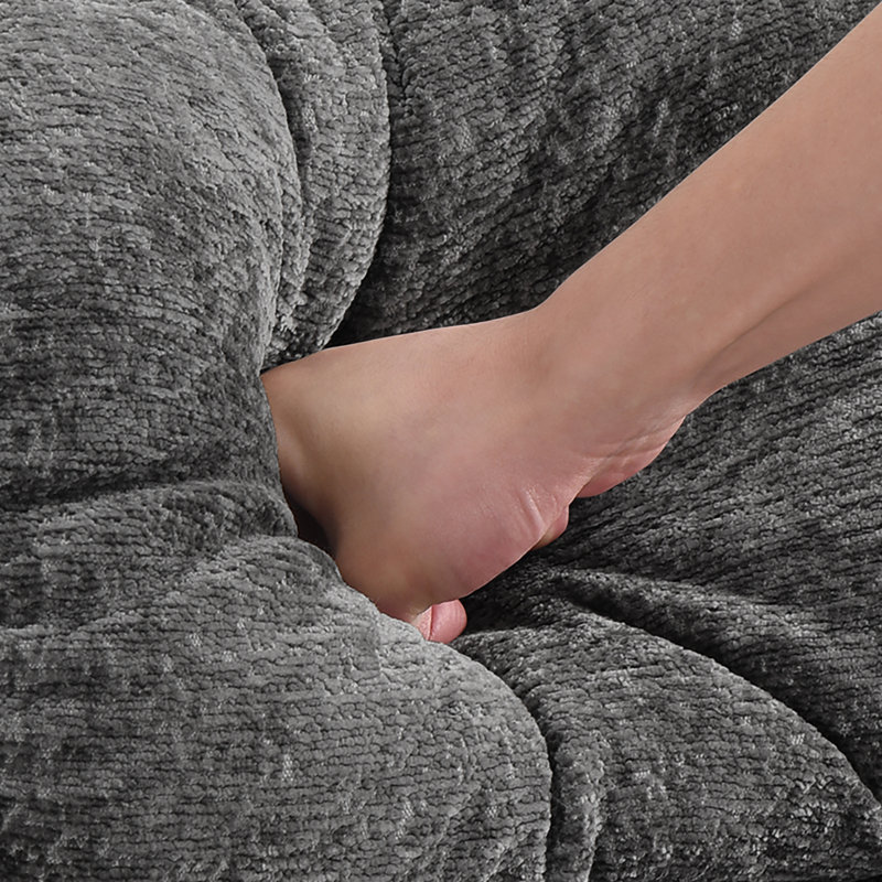 Fauteuil inclinable moderne rembourré avec coussins moelleux et accoudoirs rembourrés, Gris
