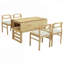 Table de salle à manger extensible en bois d'hévéa avec abattants et rangement sous la table, parfaite pour les petits espaces et une utilisation polyvalente.