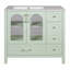 Armoire de salle de bain 36 po avec portes à texture gaufrée, meuble-lavabo avec quatre tiroirs et deux portes à fermeture en douceur, rangement de salle de bain avec portes en verre