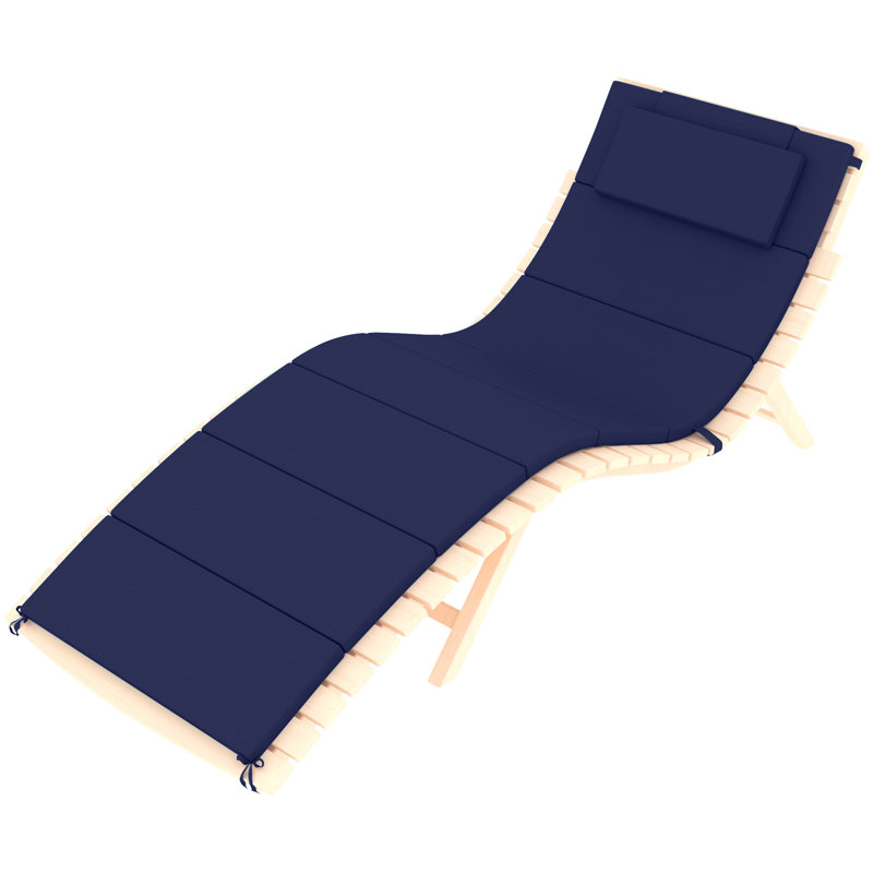 72''L X 21''W X 1.18''T Chaise Lounge Cushion Outdoor, Navy