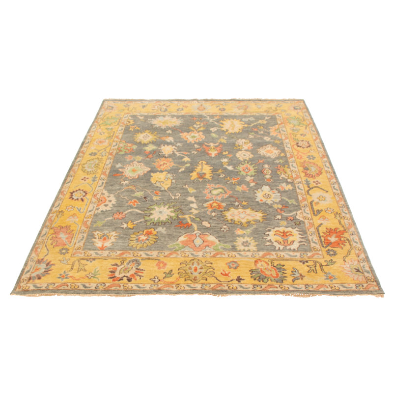 Tapis moderne gris Oushak 7 pi 9 po x 9 pi 8 po