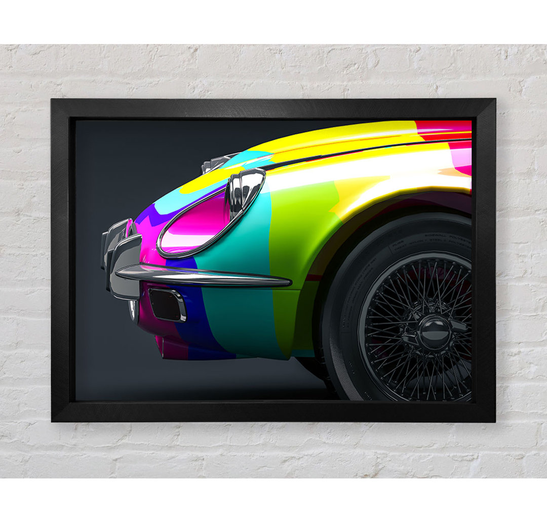 Leinwandbild E Type Jaguar Rainbow Stripes