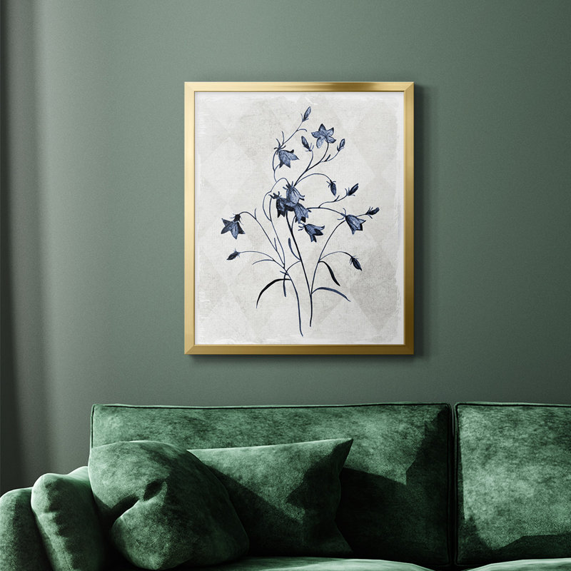 Toile encadrée de qualité supérieure Harlequin Botanical II - prête à être accrochée, Or, H 20 po x l 16 po