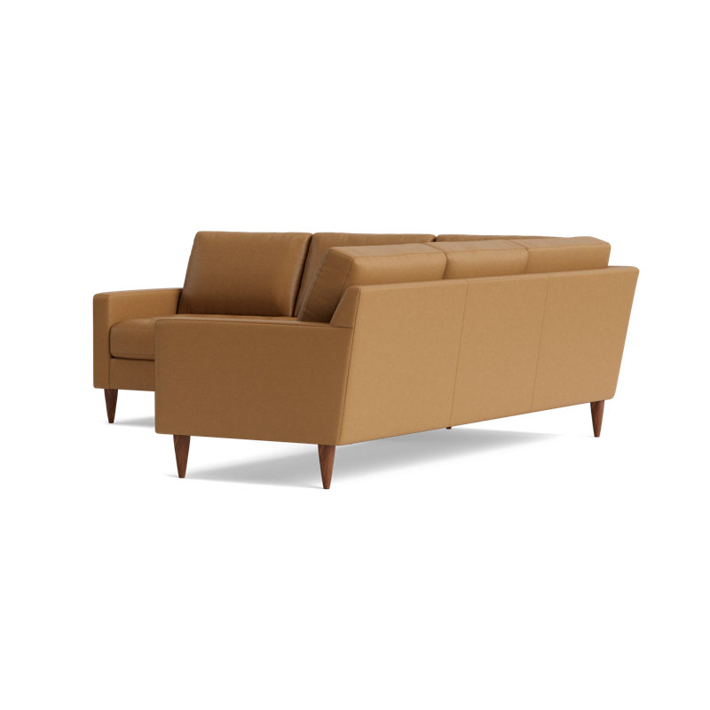 MCM Leather Sectional, Right Hand Facing, Bison Butterscotch Top Grain Leather