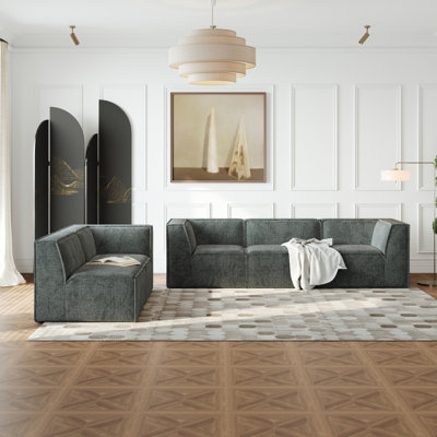 Canapé modulaire modulaire en L Chenille de 106 po x 106 po Modern