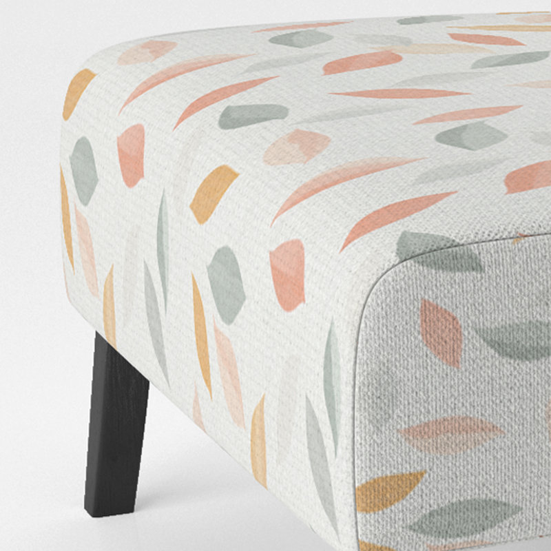 Fauteuil de chambre abstrait à motif abstrait - pétales bohémiens jaunes et roses, Pantoufle sans accoudoirs