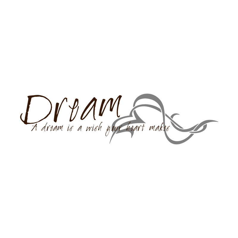 Adhésif décoratif « A dream is a wish your heart makes », H 8 po x l 30 po x P 0,01 po, Chocolat
