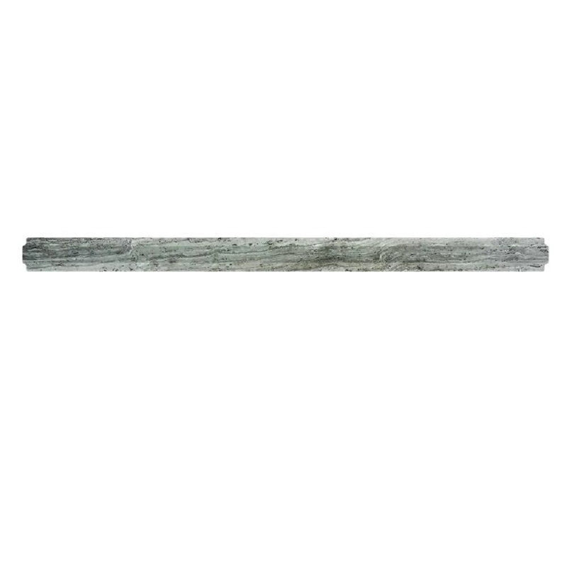 12 x 0.8 Bianco Carrara Marble Round Tile Trim, Wooden Gray
