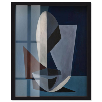 «Blue Sentinel IV Shadowbox Print», art abstrait moderne par Art Remedy, cadre noir, 30 x 36