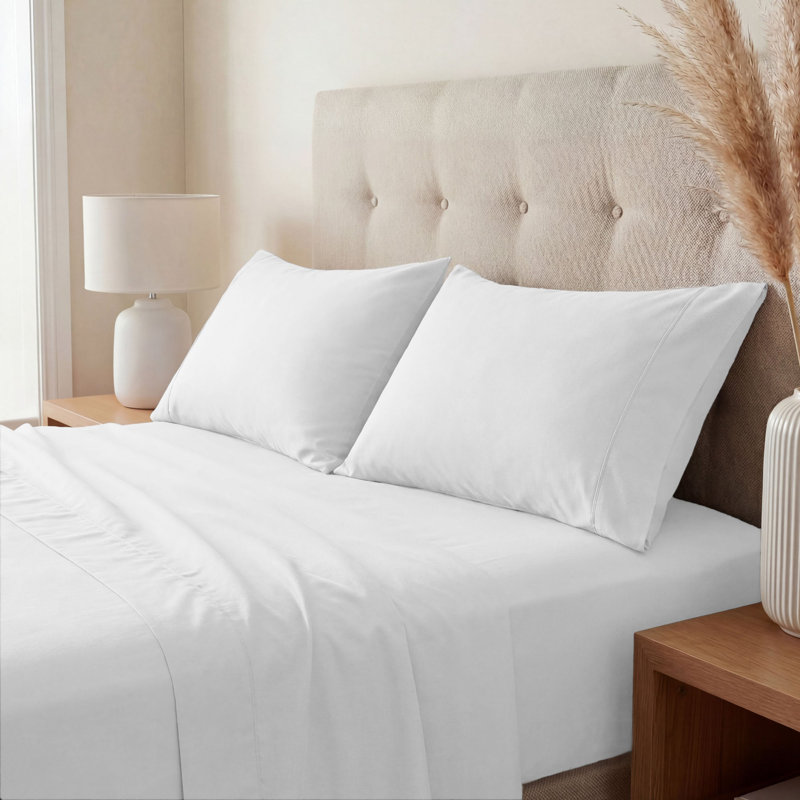 Cotton Blend 800 Thread Count Solid Pillowcase, Standard, White