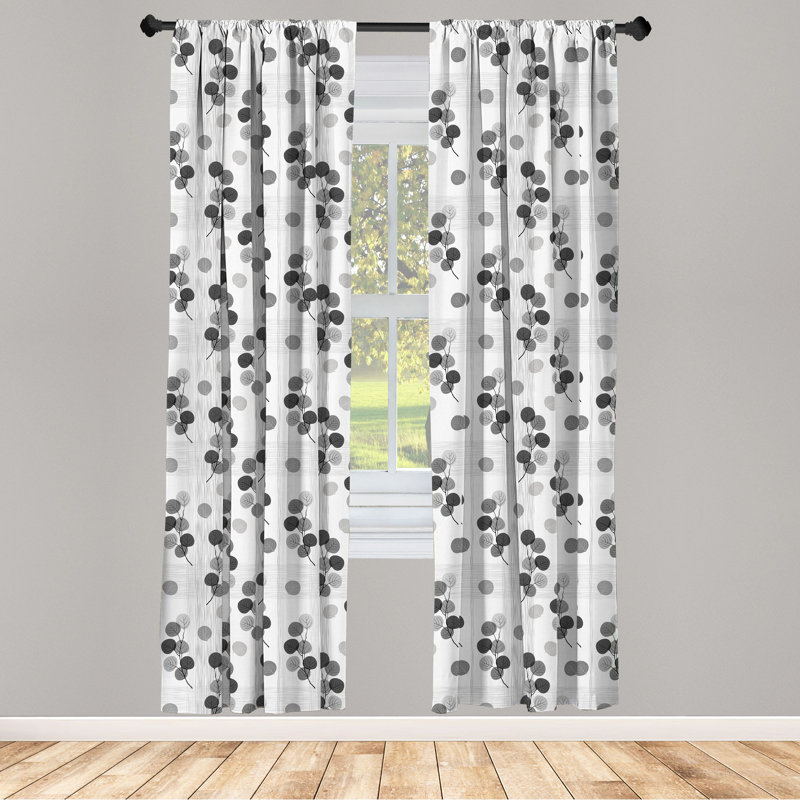 Floral Semi-Sheer Rod Pocket Curtain Panels, 28" x 95"
