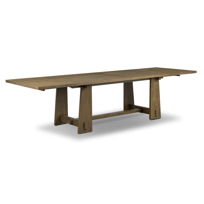 Combe Solid Pine Wood Extension Dining Table (82.5" - 122"), Beige