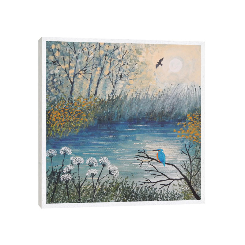 King Of The River by Jo Grundy - Print on Canvas, 66.04 cm H x 66.04 cm W, White Framed