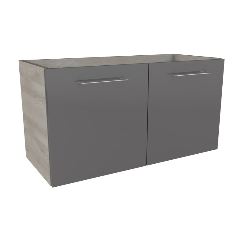 Lima 80cm Single Bathroom Vanity Base Only, Stone Ash / Basalt Gray