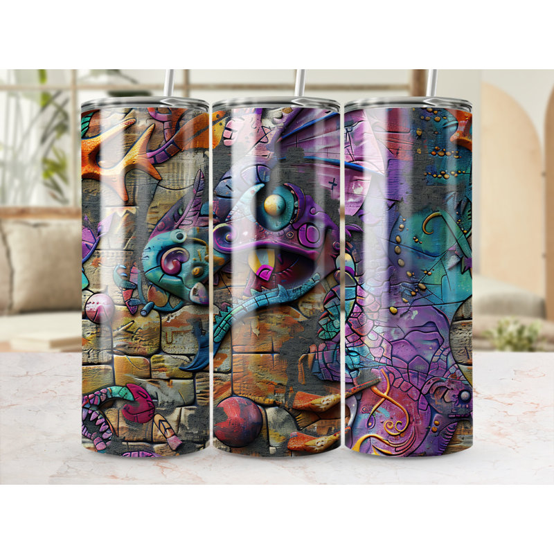 Choose Handmade Tumblers 591ml Vacuum Insulated Stainless Steel (18/8) Travel Tumbler with Straw