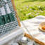 Light Brown Wicker Picnic Cooler Basket - Complete Service For 2 With Storage Compartment