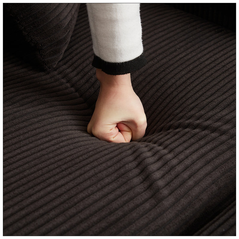 Canapé en tissu d'ameublement Corduroy, Noir