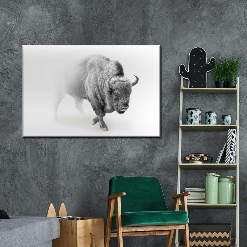 Wild Bison, reproduction sur toile, H 34 po x l 51 po x P 1,25 po