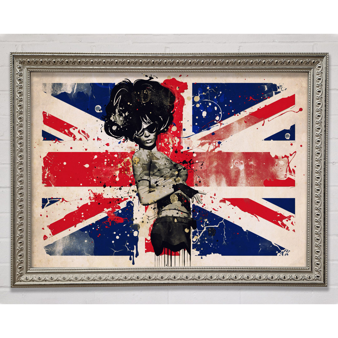 Union Jack Woman Side - Einzelner Bilderrahmen Kunstdrucke