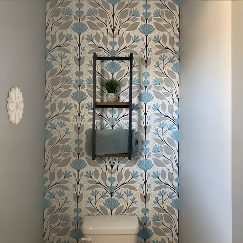 Porte-serviettes mural avec tablette en bois