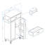 Chariot à roulettes pour îlot de cuisine avec 1 tiroir et 2 portes avec supports de rangement, tablettes réglables, porte-serviettes et plateau en bois d'hévéa