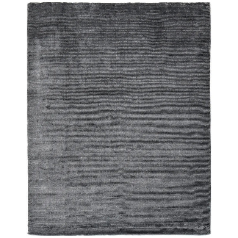 Tapis gris foncé en laine noué à la main Cordi, Rectangle de 5 pi x 8 pi