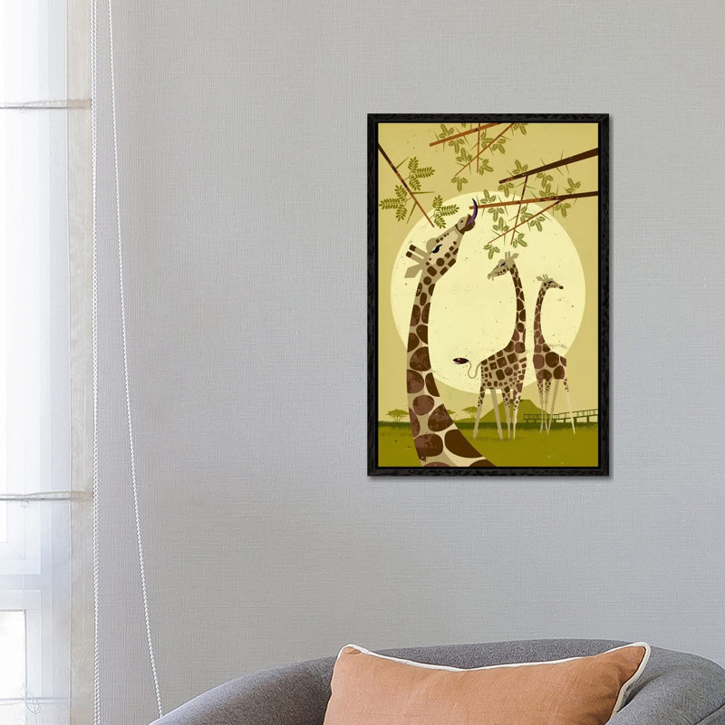 Giraffes by Dieter Braun - Print on Canvas, Black Framed, 66.04 cm H x 45.72 cm W