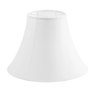 #  38018,Handsewn Bell Traditional Collapsible Spider Shade/White Faux Silk Fabric,8"Top X 17"Bottom X 13"Slant