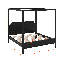 Lit plateforme à baldaquin en bois avec tête de lit et pieds de support-1238727538-1238727537
