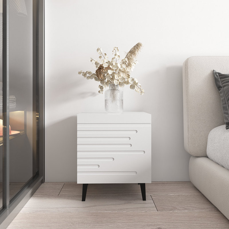 Table de chevet 17 po Nova (ensemble de 2), Blanc