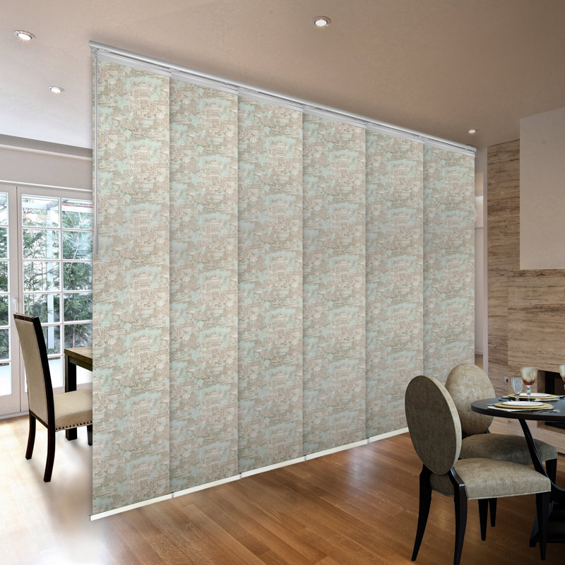 Store vertical semi-transparent Abelia, L 130 po x L 94 po, Blanc