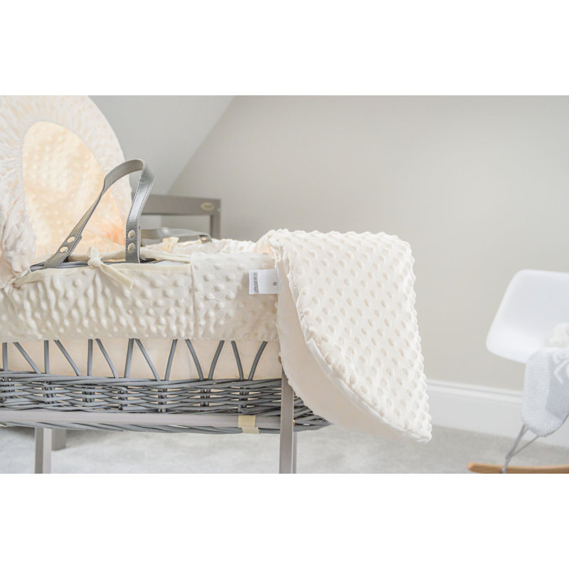 Dimple Wicker Moses Basket, Cream