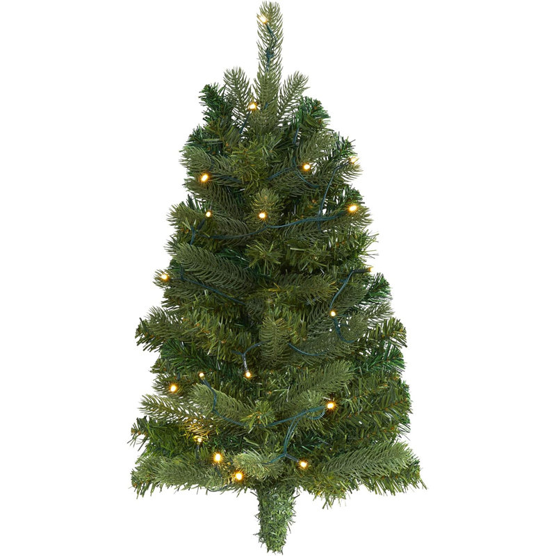  Artificial Flat Back Wall Christmas Tree with LED Lights