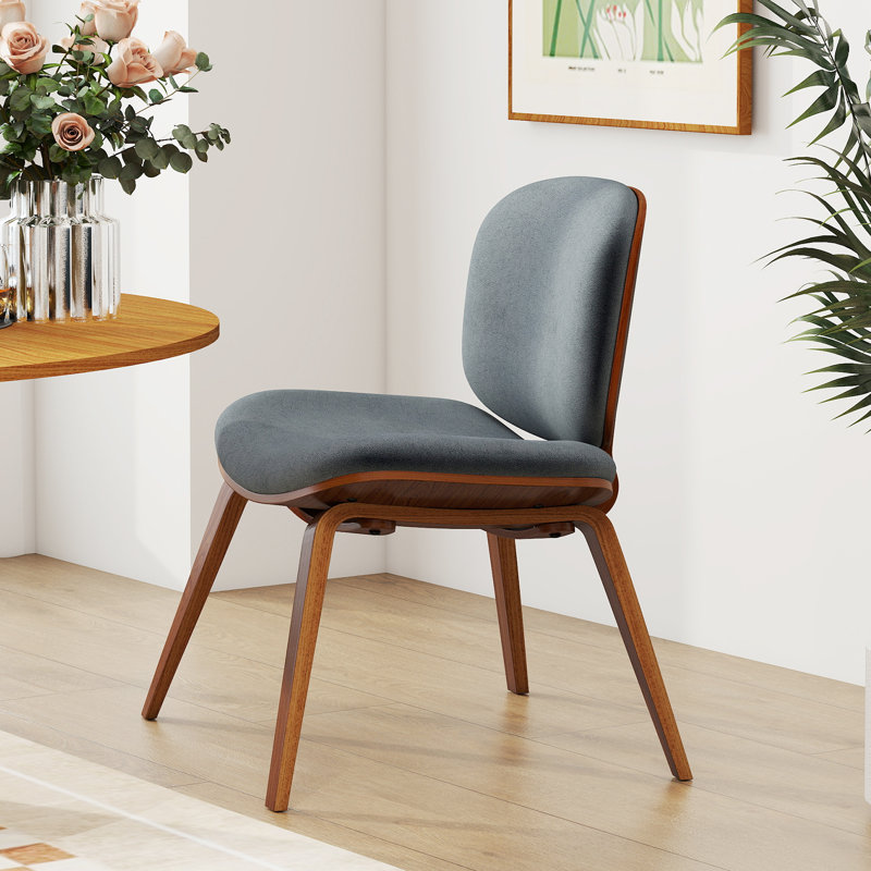 Upholstered Accent Chair, Dark Grey Polyester/Brown