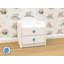 Szn01 bedside table, white, blue handle
