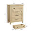 Commode 4 tiroirs en bois, commode haute 34,8 po avec anti-basculement, commode en bois autoportante pour chambre à coucher, salon, couleur bois naturel