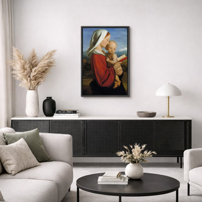 Madonna and Child Renaissance Artwork, Virgin Mary Devotional Pictures, Framed Canvas Giclee Print Wall Art