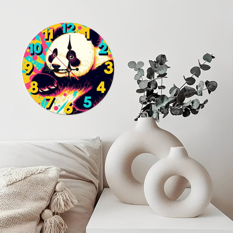 Horloge Panda colorée