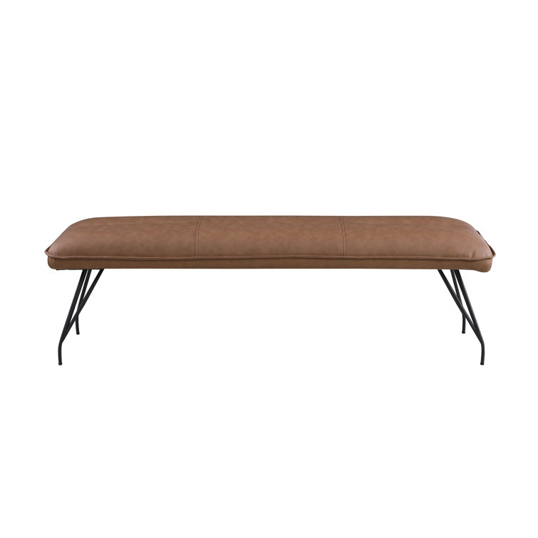 Rotteck Upholstered Bench w/ Curved Steel Legs
