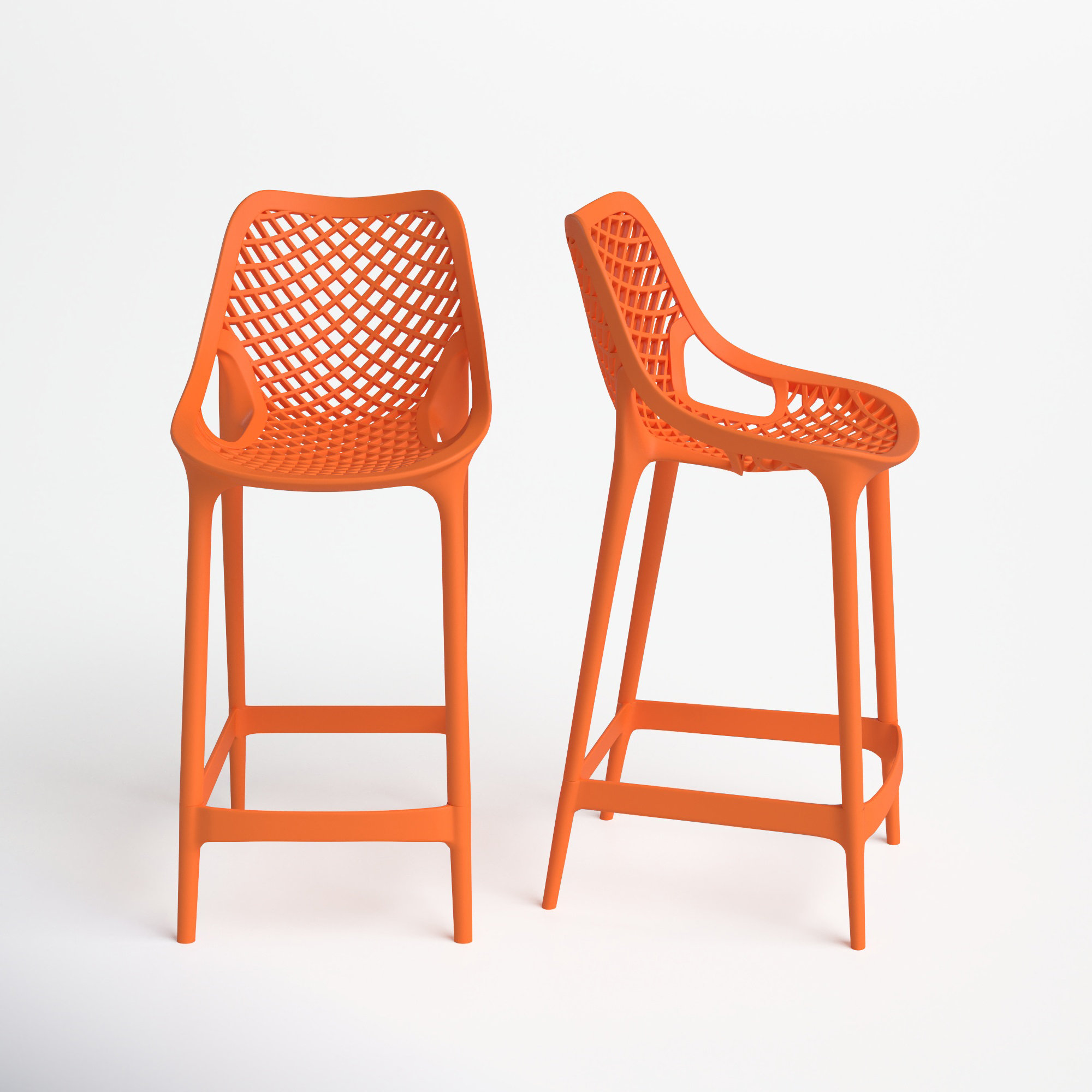 Farrah Patio Bar Stool, Orange, 29.5"