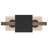 Paxton 2-Light Indoor Pecan & Black Square/Rectangle Chandelier with Frosted Glass Tapered Shades