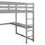 Lit mezzanine double en bois avec garde-robe intégrée, bureau, tablettes de rangement et tiroirs-604533375