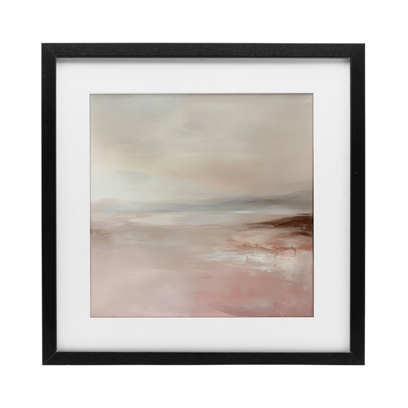 «Mute Landscape Tides», impression encadrée sous verre, design par Petal Prints Design, H 13 po x l 13 po, Cadre noir minuit