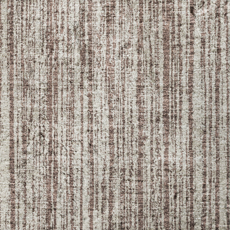 Tapis à rayures Shaggy Dream lavable à la machine de qualité supérieure, Brown, 1'8" x 2'6"