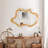 33.46" X 22.24" Irregular Shaped Wall Mirror With Wood Frame