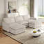 Canapé en tissu velours 3 places en velours côtelé confortable avec repose-pieds mobile pour le salon, ensemble de canapé en U surdimensionné à assise profonde, canapé rembourré à assise profonde de grande taille avec 3 coussins
