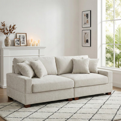 2 - Piece Upholstered Chenille Modular Sectional Sofa