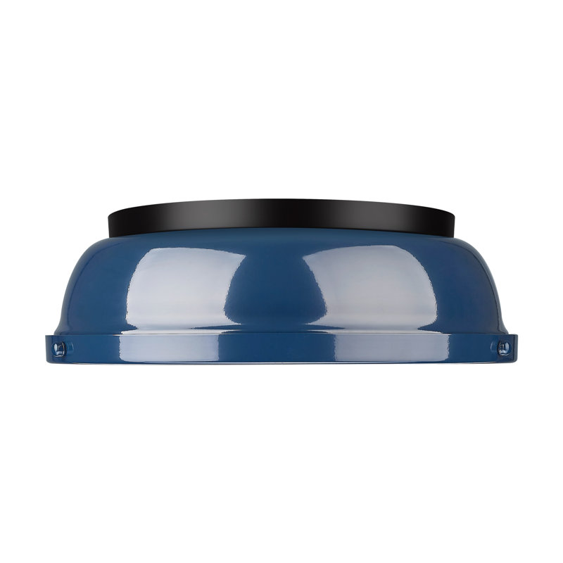 Hulali 14" Flush Mount, Matte Black, Matte Navy